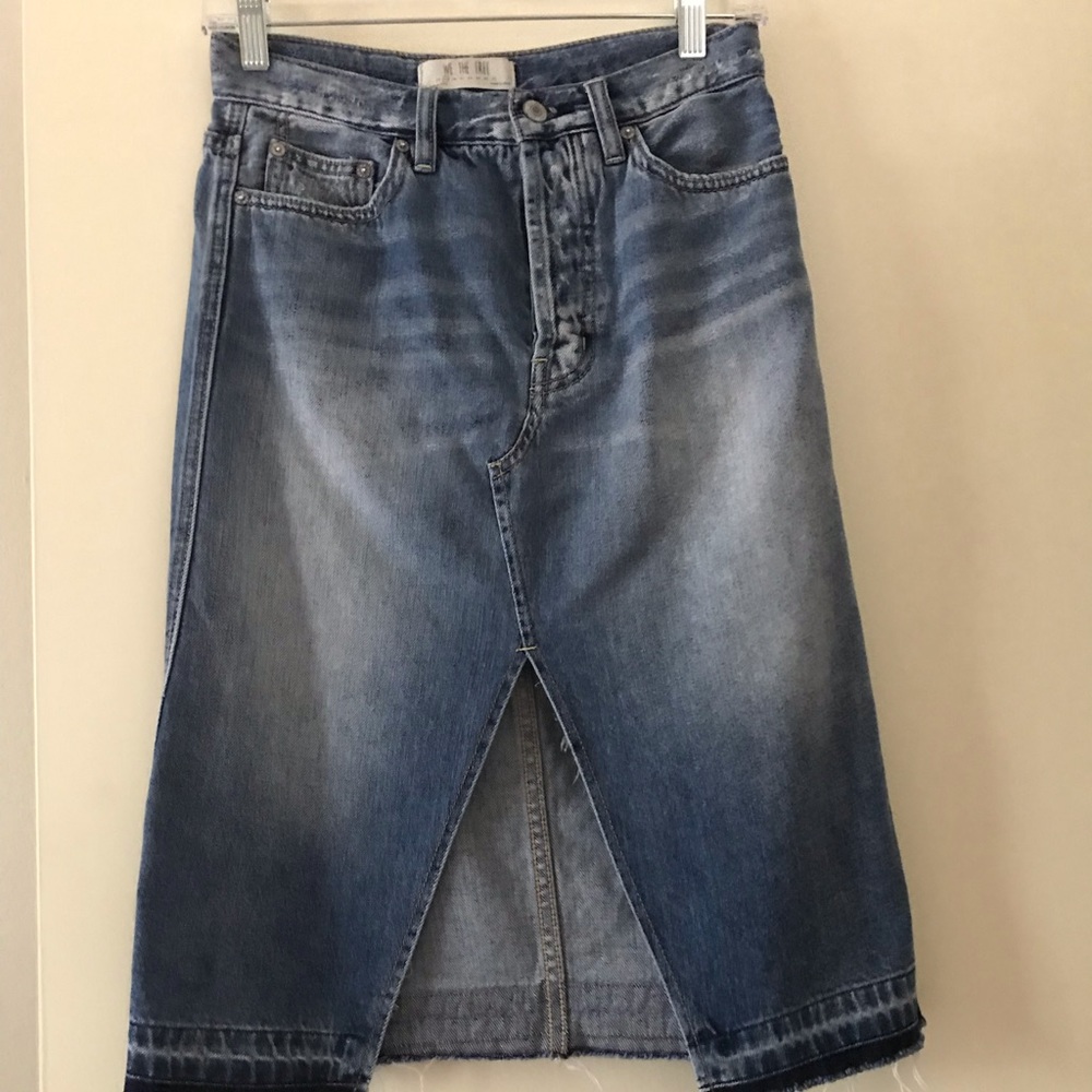 Free People Released Hem Denim Skirt